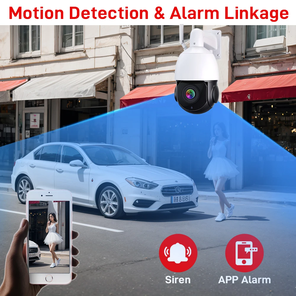 PEGATAH 4K 8MP WiFi Video Surveillance Camera 50X Zoom CCTV Cam AI Human Detect Outdoor Security PTZ IP Cameras image 2