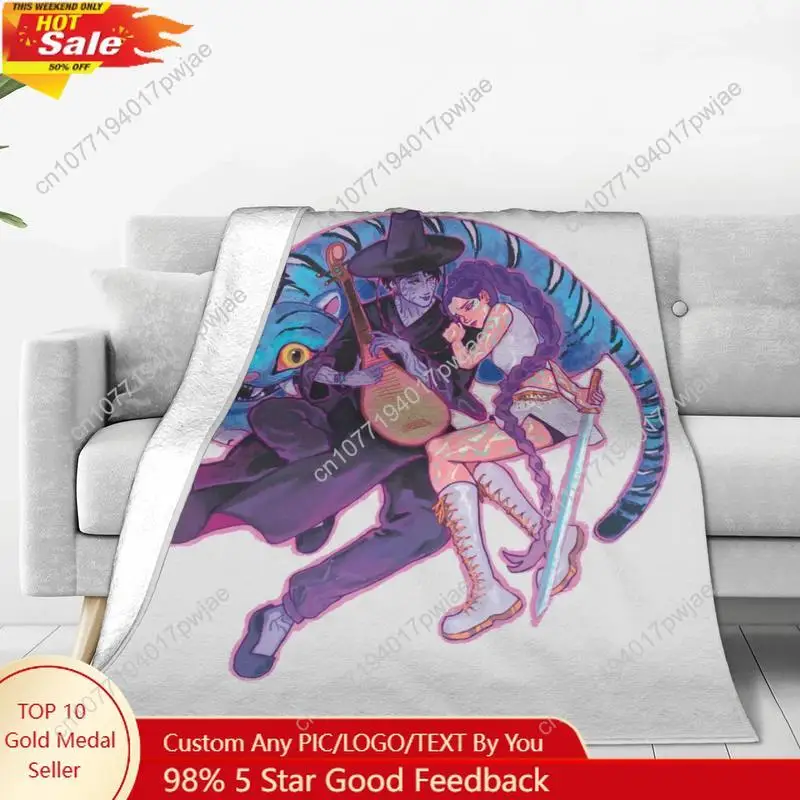 

Derpy Tiger & Jinu & Rumi Blanket Quality Super Soft Kpop Demon Hunters Bedding Throws Winter Kids Decor Street Trend Bedspread