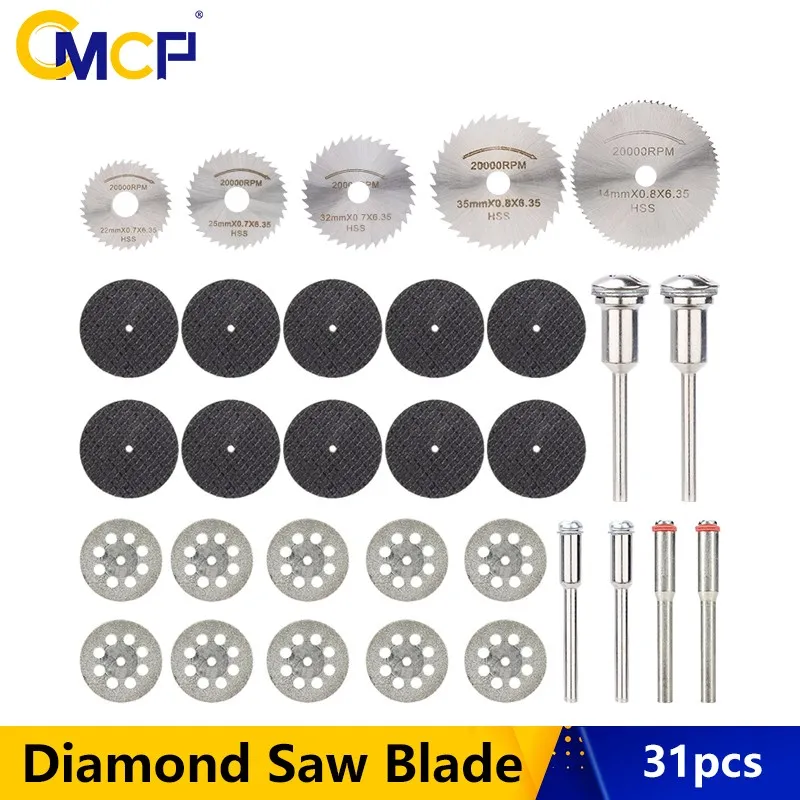 Cmcp Diamant Zaagblad 31Pcs Hss Cirkelzaagblad Diamant Snijden Wielen Voor Dremel Mini Boor Rotary Tool Accessoires