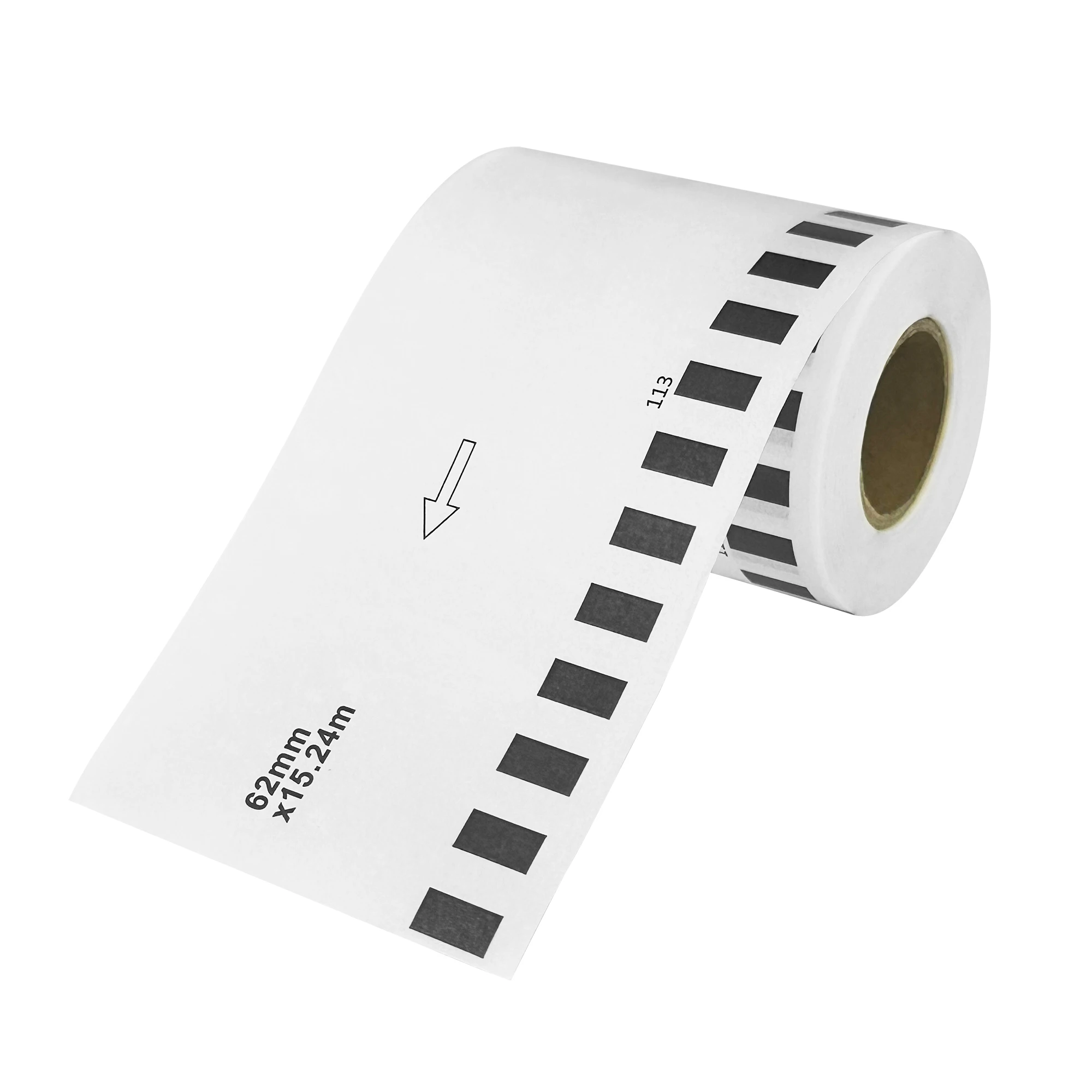 Brother DK-22113 Black on Clear Film Continuous Labels Width 62mm Label Roll excludidng label holder cartridge