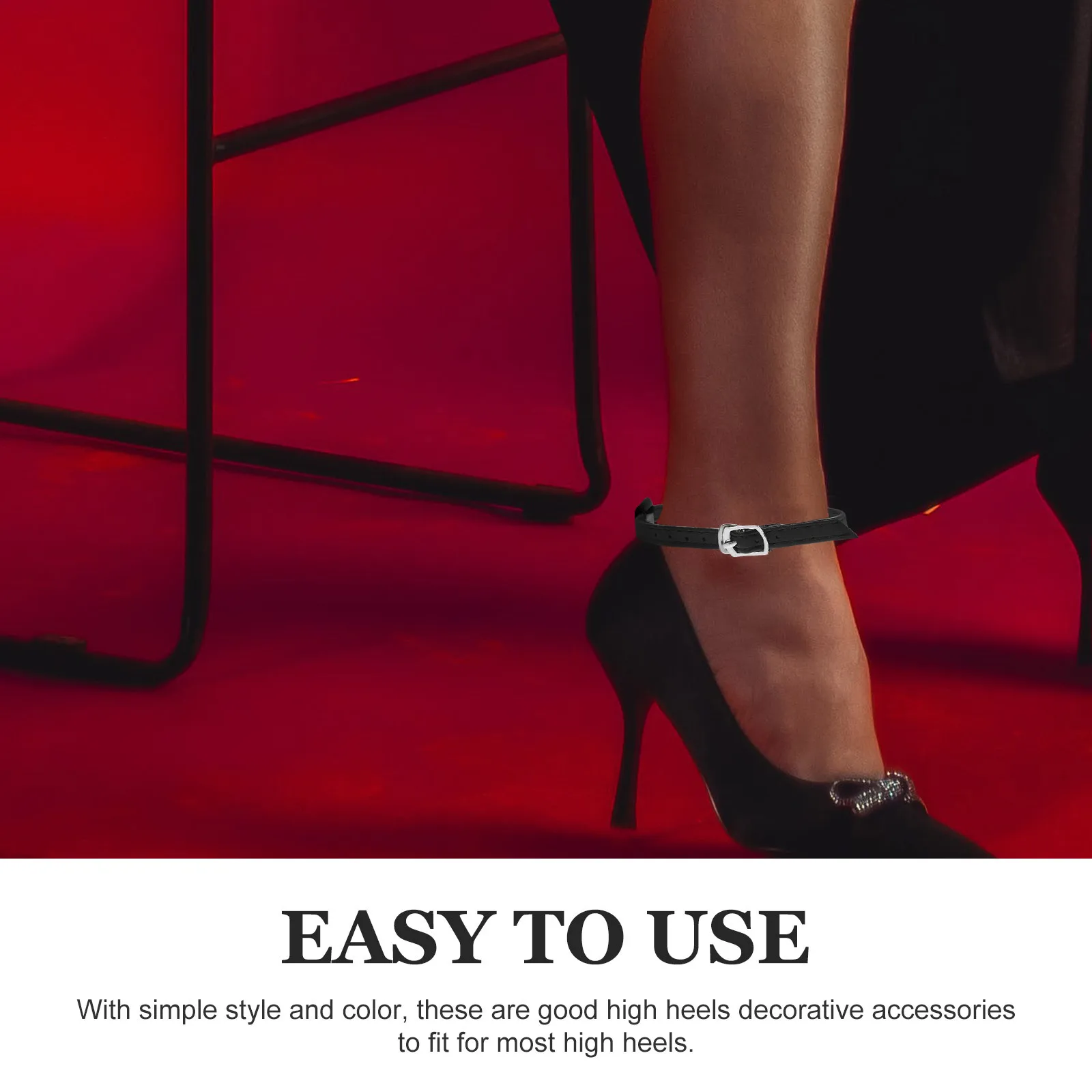 

2Pairs High Heel Shoe Straps Artificial Ankle Straps Anti Loose Fixing Strap Decorative Strap for Heels