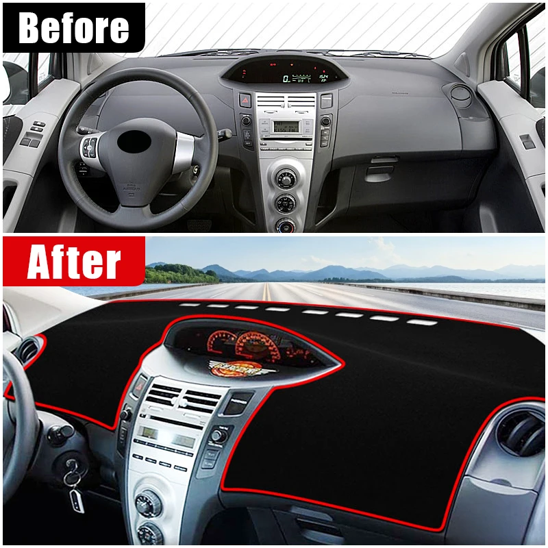 Car Dashboard Cover Mat Dash Board Sun Shade Pad Anti-UV Case For Toyota Yaris Vitz 2006 2007 2008 2009 2010 2011 Non-Slip Pad