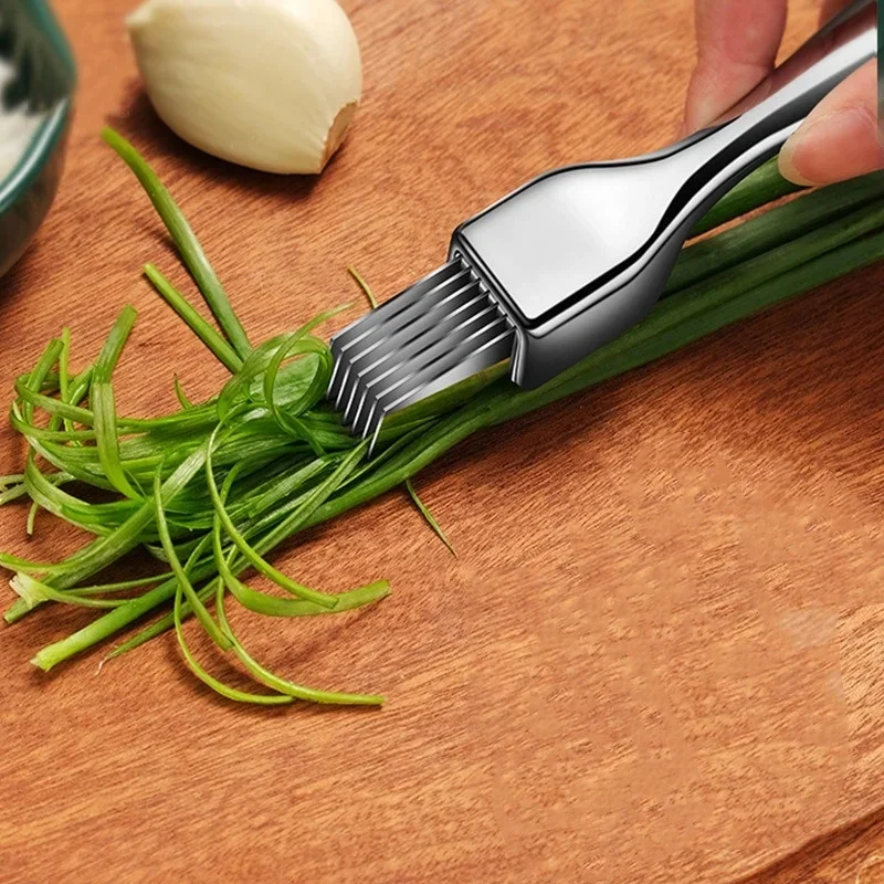 Kitchen Shred Silk The Knife Stainless Steel Chopped Green Onion Knife Curved Handle Design Food Speedy Chopper Green Onion