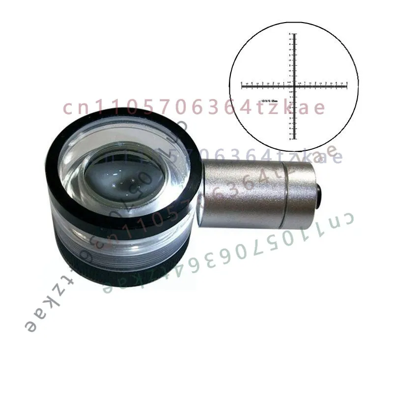 1pcs 30X Achromatic Magnifier Loupe With 0.05mm Scale, Anti‑Reflection Coating