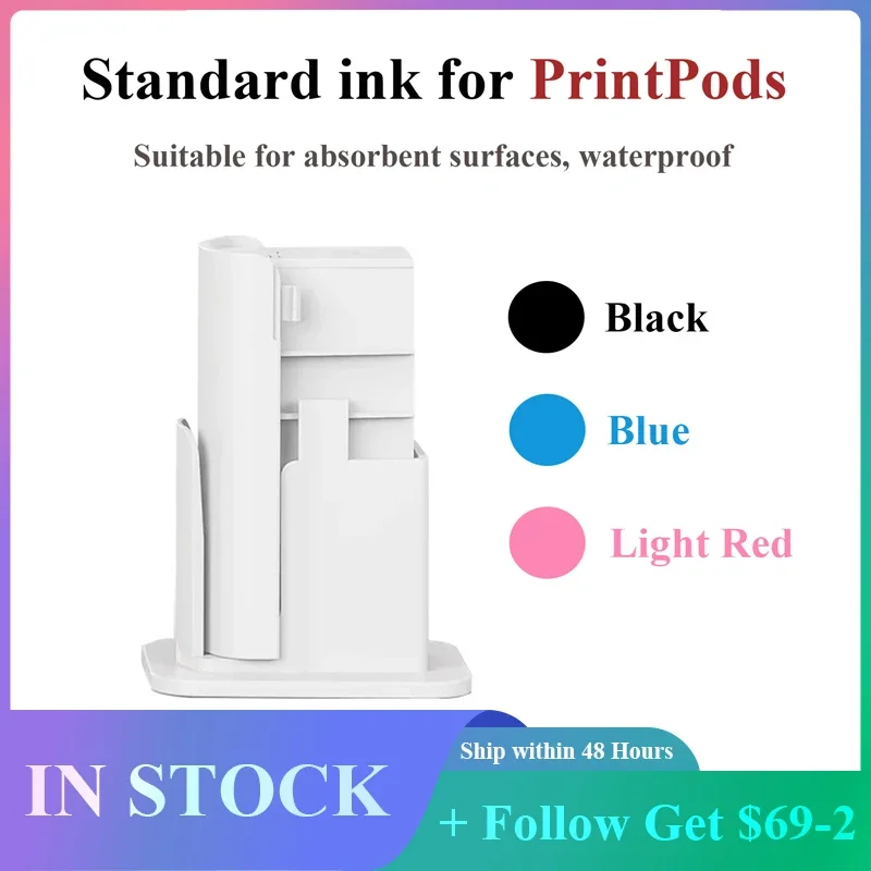

Стандартный чернильный картридж Evebot для PrintPods Портативный ручной струйный принтер Подходит для впитывающих поверхностей Водонепроницаемый