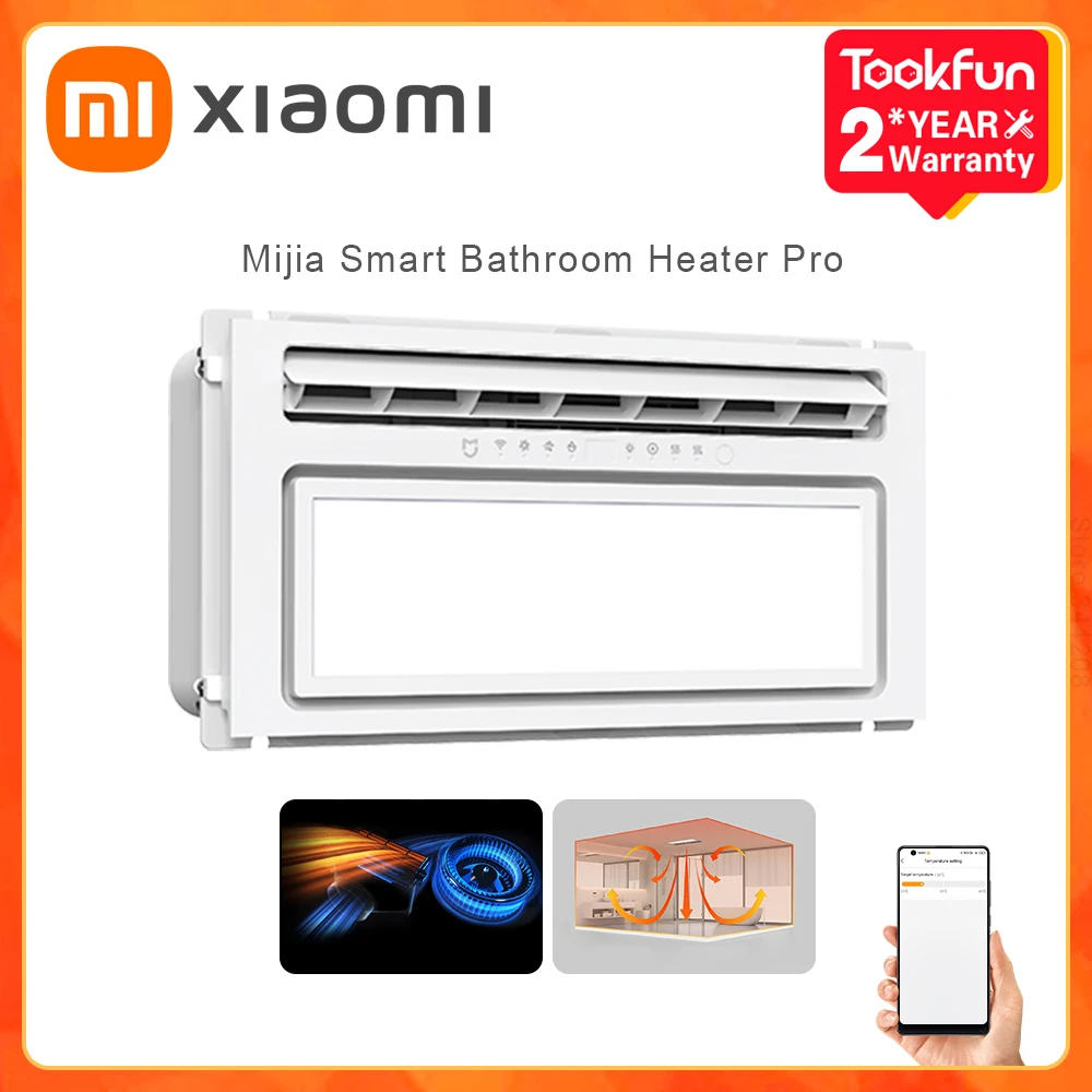 Xiaomi Mijia Smart Bathroom Heater Pro Constant Temperature Bluetooth 2800w Heating Ventilation Fan Demisting Drying 1300lm App