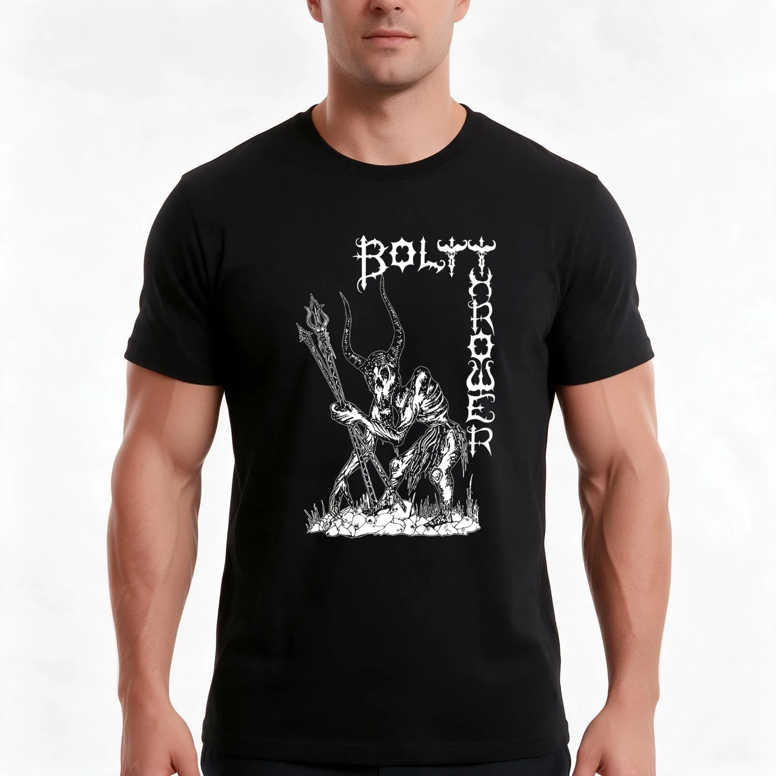B.o.l.t Thrower Band Unleashed T-Shirt, Summer Casual Cotton Tee, Oversized Streetwear Tops, Vintage Graphic Print, 100% Cotton