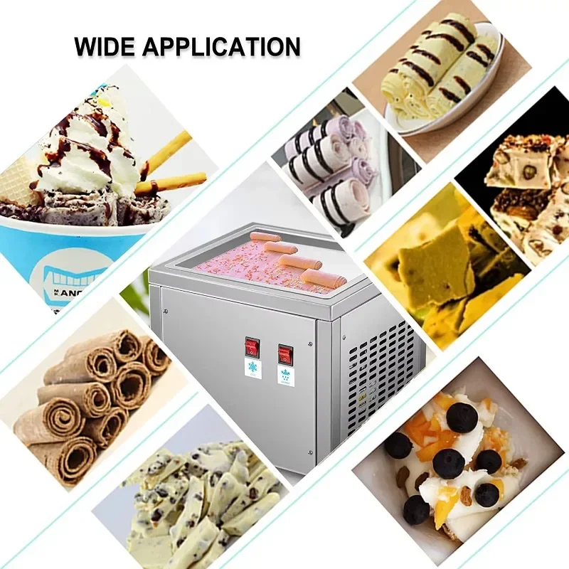 Petite machine à rouler la crème glacée frite, livraison directe en usine de haute qualité