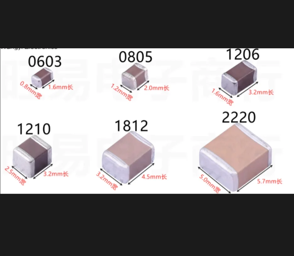 100 pz 0805 50 V SMD Chip a Film Spesso Condensatore Ceramico Multistrato 0.5pF-47uF 10NF 100NF 1UF 2.2UF 4.7UF 10UF 1PF SMD capacità