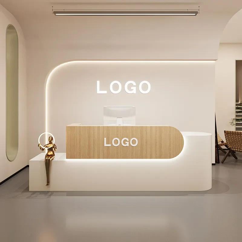 for Beauty Salon Bar Light Luxury Cafe Checkout Counter Company Reception Desk Hotel Front Desk Finished Product