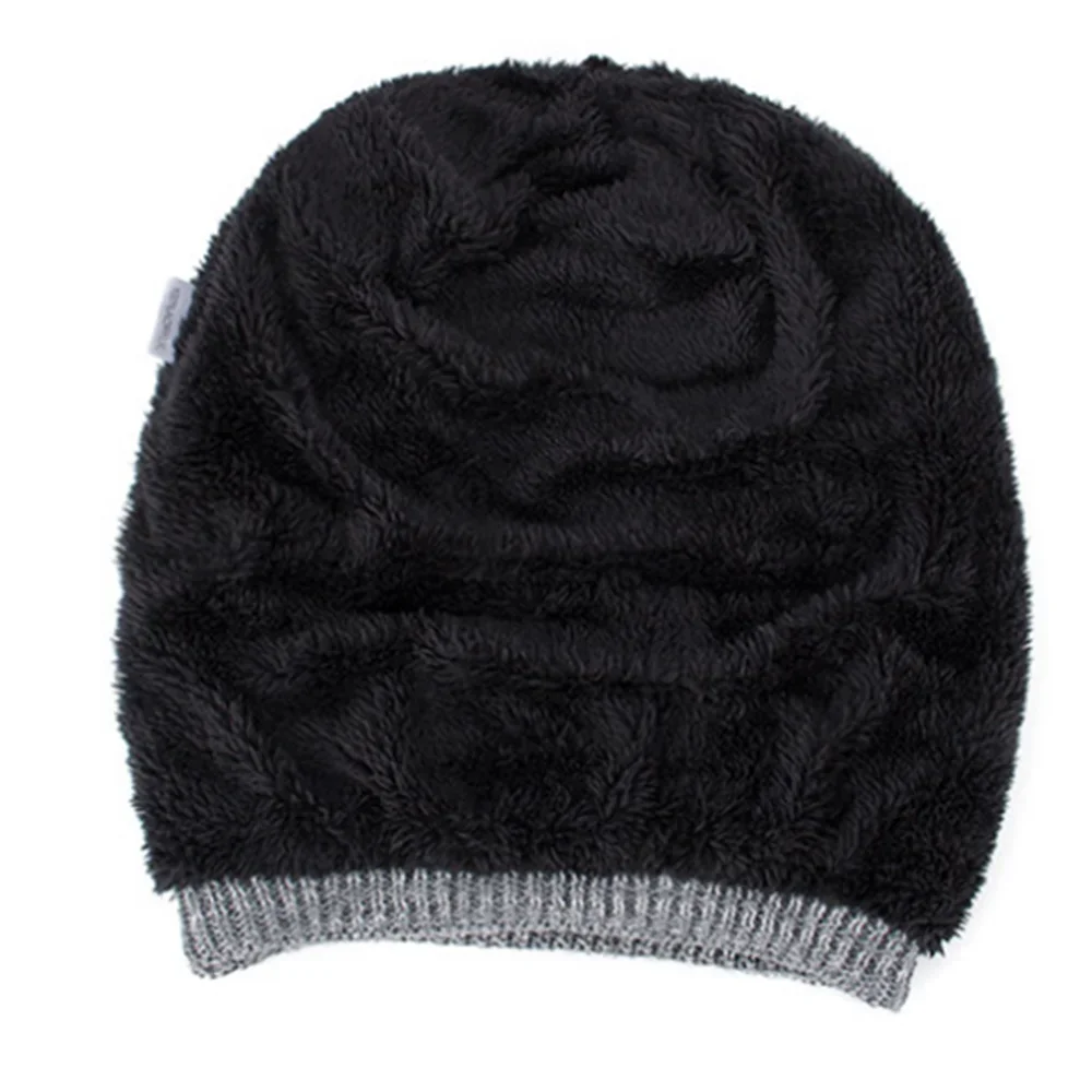 Tide Knitted Woolen Hat Winter Plus Velvet Warm Diamond-shaped Hedging Men\'s Outdoor Cap