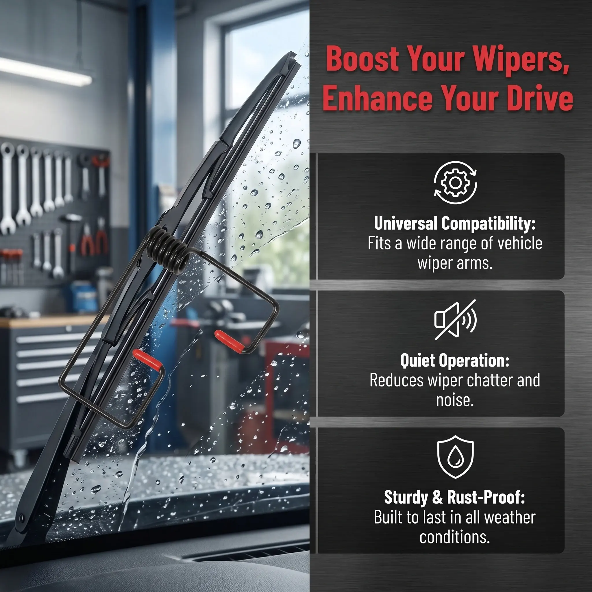 10Pcs Windshield Wiper Spring Booster Universal Car Wiper Arm Pressure Spring Improved Cleaning Performance Wipers Accessories