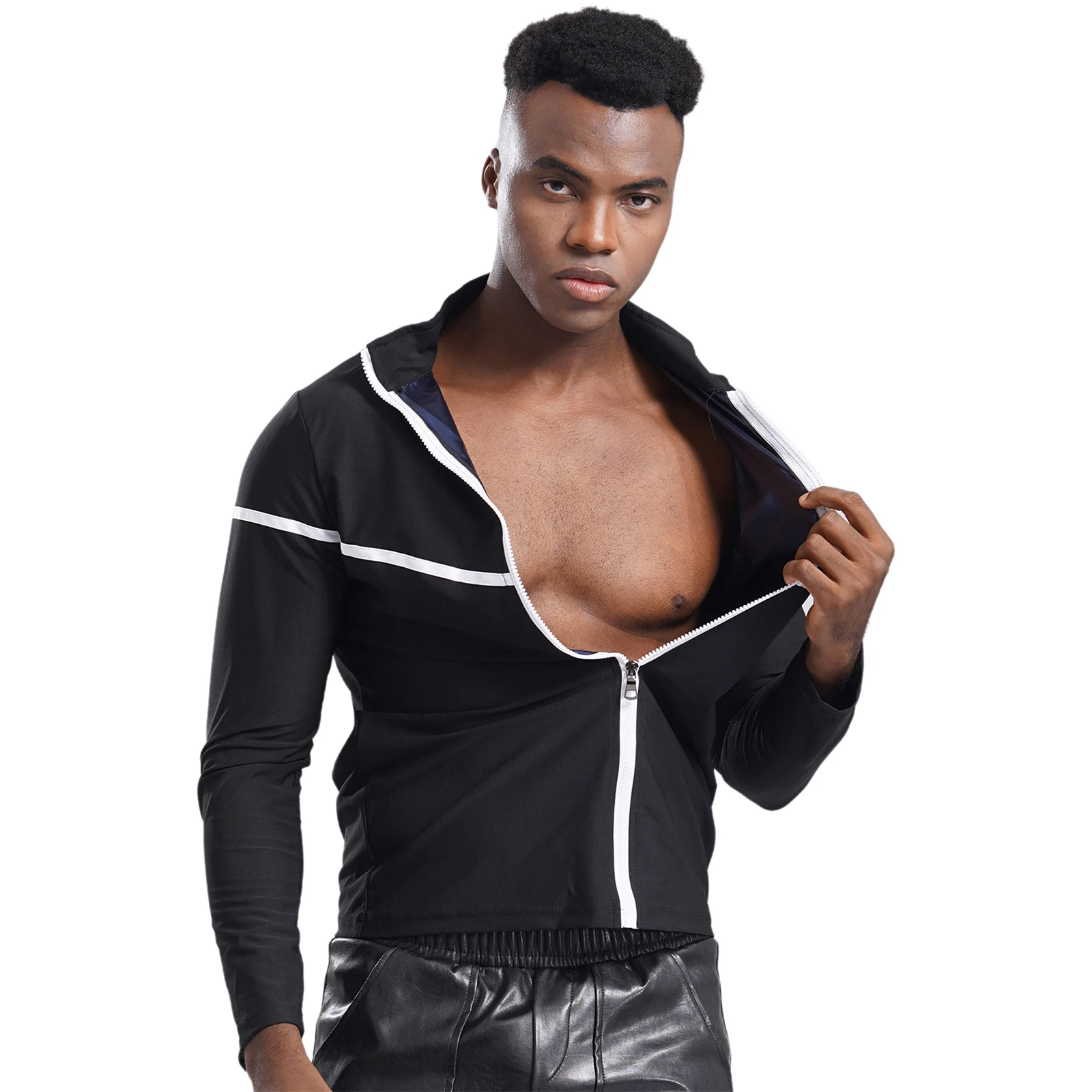 Chaqueta de Sauna para hombre y mujer, Top para perder peso, sudoración, mangas largas, ropa deportiva fina para quemar grasa, adelgazante, moldeador de cuerpo para gimnasio