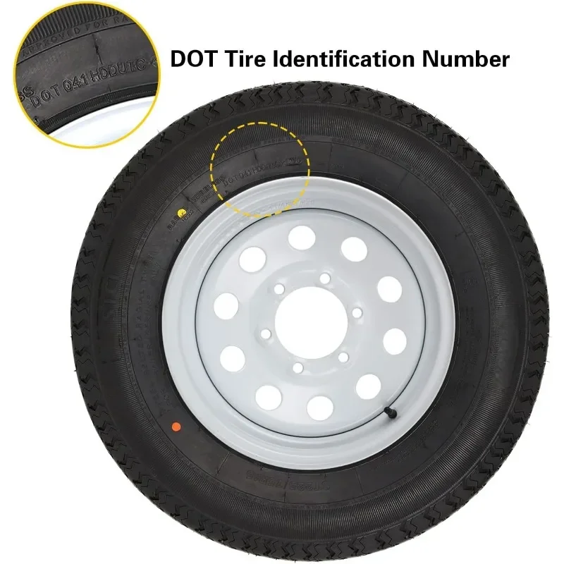 Great Discounts.2PK Durun ST225/75R15 Radial Trailer Tyre with 15" White Wheel - 6 on 5-1/2" - Load Range E US(Origin).new