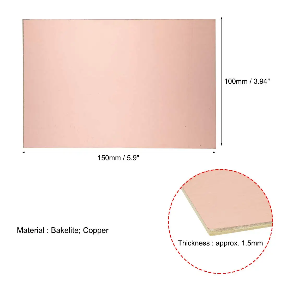 5/10Pcs Single Sided Copper Clad Laminate PCB 10x15cm Copper Plated Universal Circuit Prototype Board for Etching DIY Pcbs Kit image 3