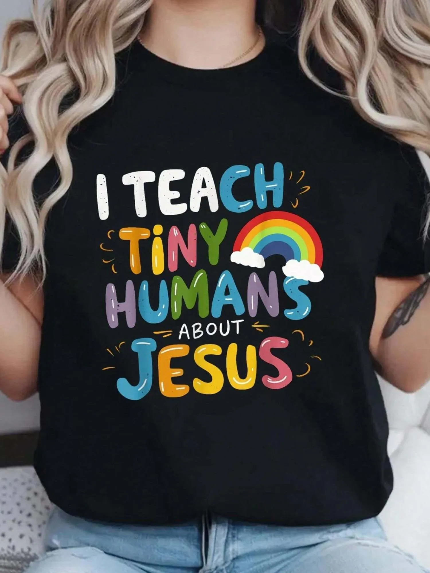 

T-Shirts Are Suitable for Casual Wear. Cute Cartoon Designs with Rainbows and Clouds, Short-Sleeved Round-Neck T-Shirts Are Suitable for Adults, Comfortable for All Seasons, Regular Fit, Fun and Relaxed Style, Perfect for Casual Activities and Everyday We