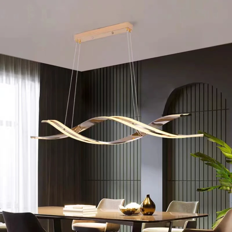 Candelabro LED de diseño moderno para mesa de comedor, lámpara colgante para cocina, accesorio de iluminación para decoración del hogar, atenuación remota