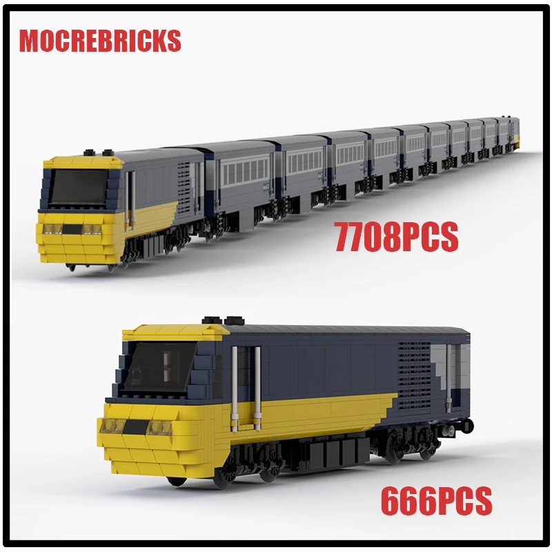 

MOC креативные строительные блоки, модель Intercity 125, наборы экспресс-поездов, сборка, технология, кирпичи, игрушки, детские подарки на день рождения
