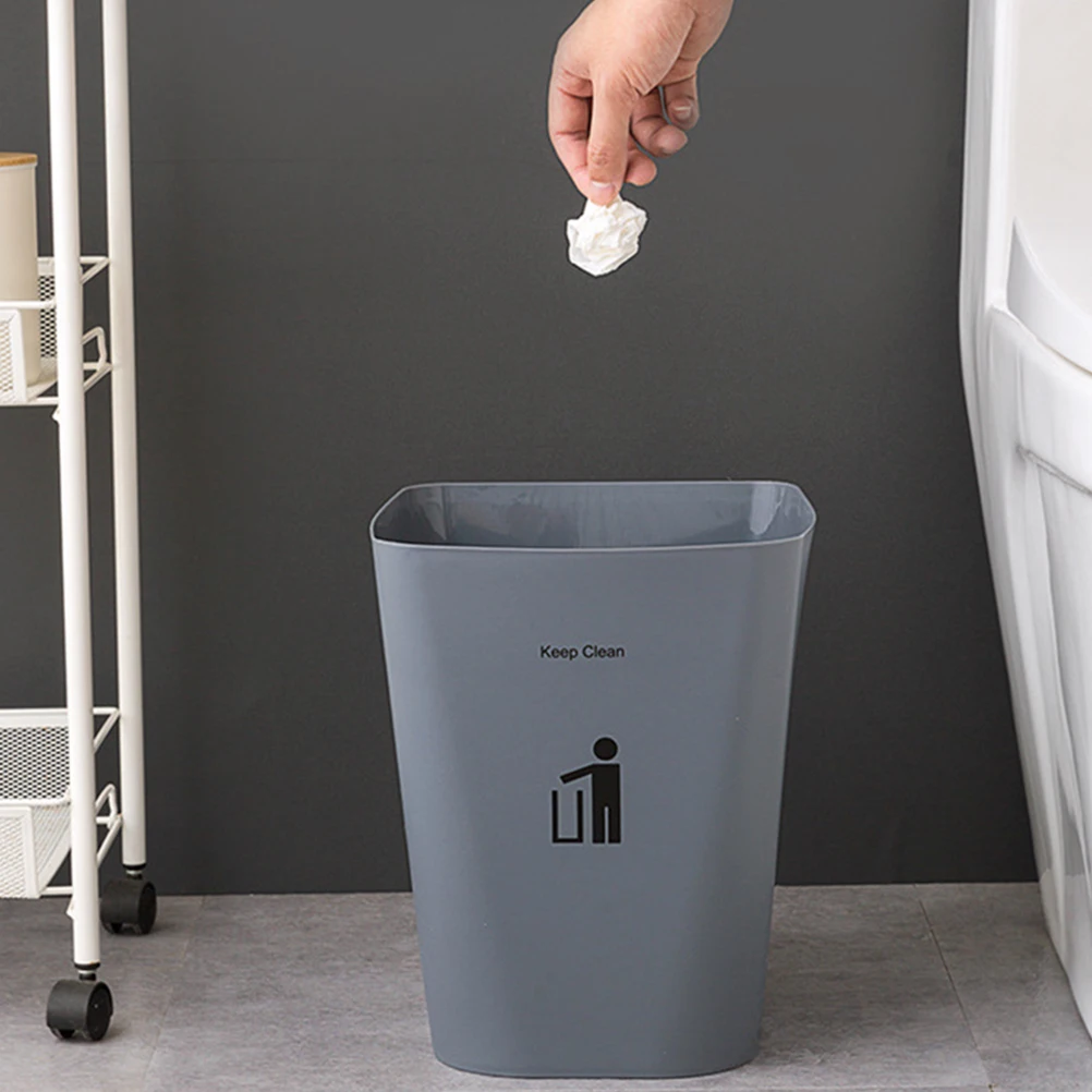 

Plastic Garbage Can Non-Slip Household Trash Bin For Bathroom Bedroom Office Portable Small Waste Basket Easy Clean