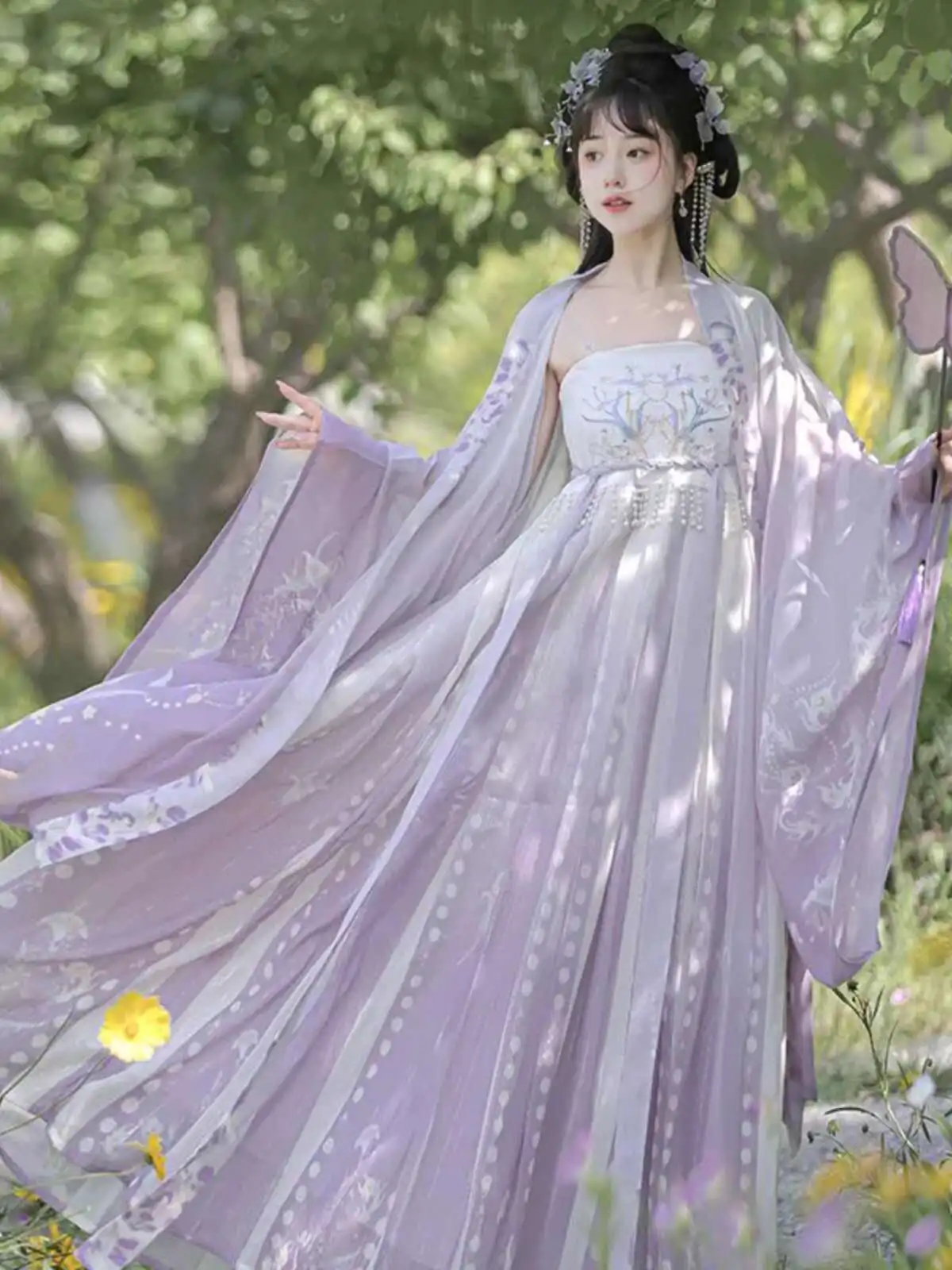 

New ancient Chinese Tang-style women's Hanfu dress cute and elegant embroidered large-sleeved shirt cosply fairy Dance costume