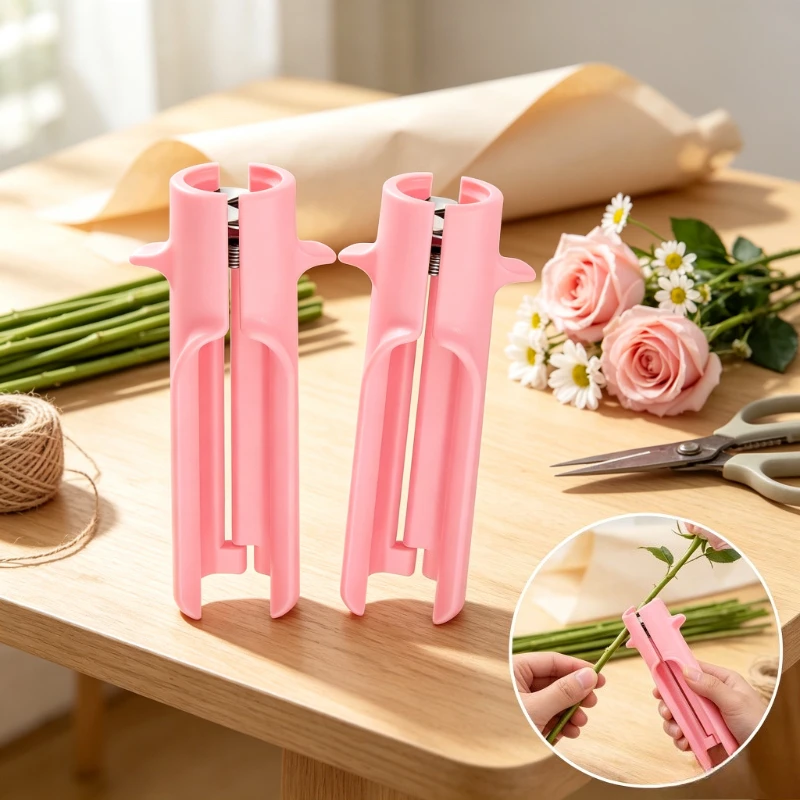 Handheld Flower Thorn Remover Tool Plastic Stem Debudding Pliers for Florists Bouquet Wrapping Rose Stem Trimming DIY Gardening