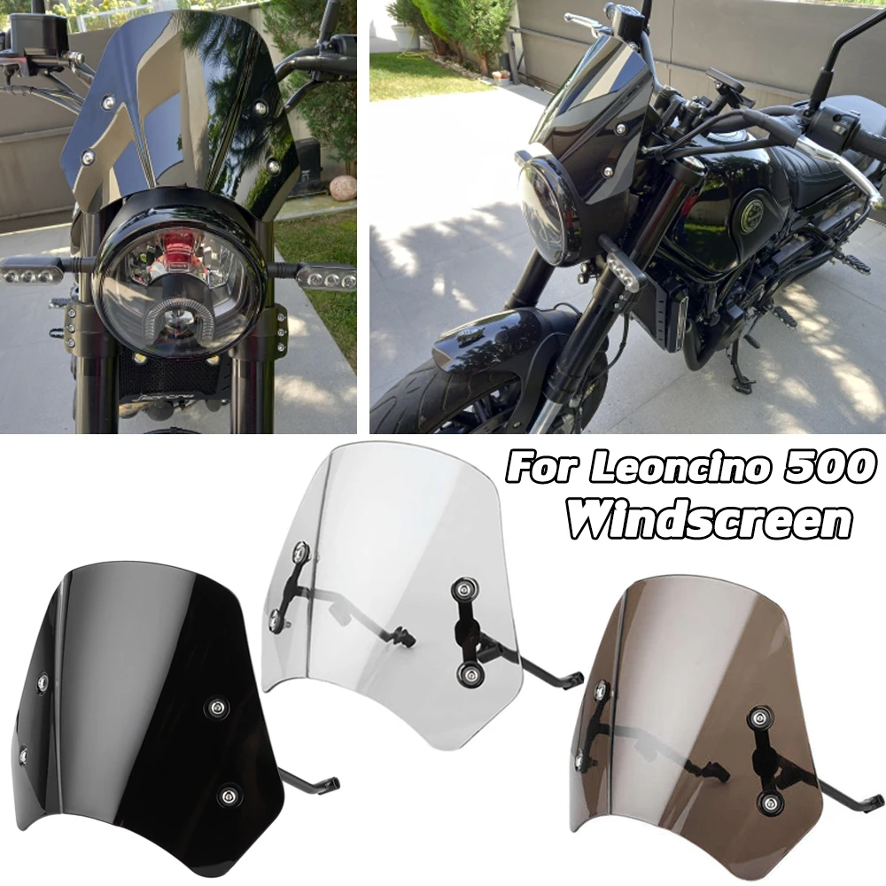 

Ветровое стекло для Benelli Leoncino 500, спортивное ветровое стекло, тропа, кафе, Racer, ветрозащитная фара, обтекатель 2017 2018 2019 2020 2021