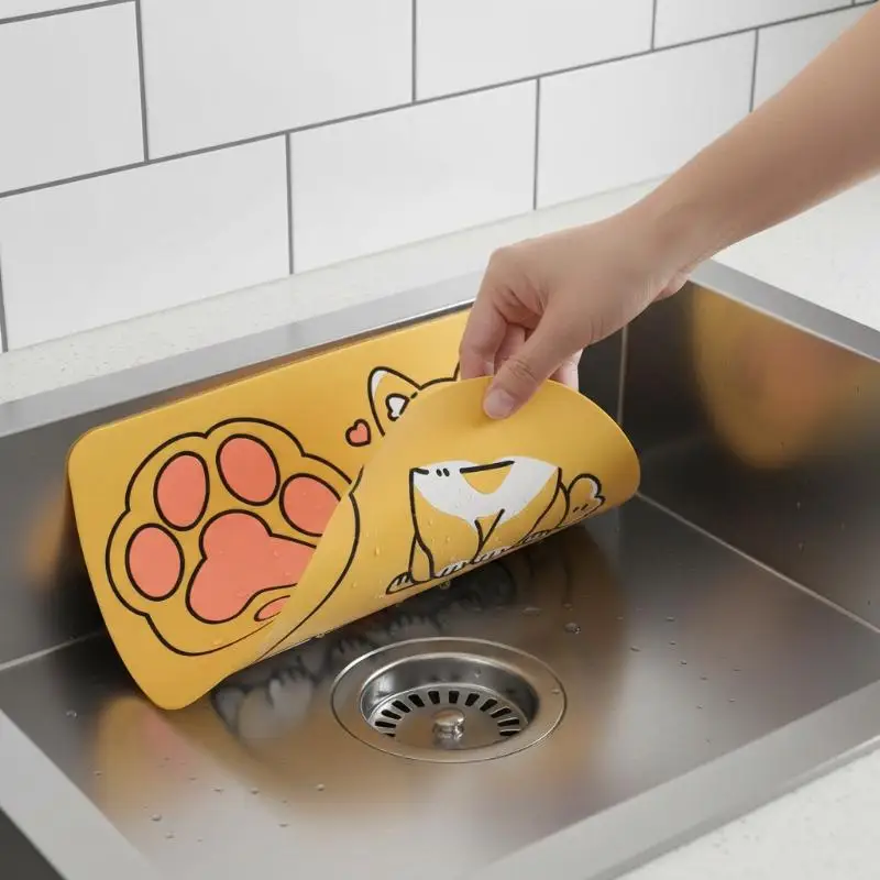 Rectangle Bathroom Deodorant Floor Drain Cover Insect-proof Kitchen Bathroom Toilet Cartoon Floor Drain Pad Silicone Sticker