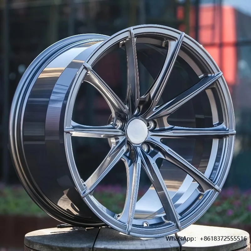 

daHigh-Performance 1-Piece Aluminum Forged Sports Car Wheel Hub Lightweight Multi-Spoke Silver Fits 5 X165.1 5 Passenger Cars