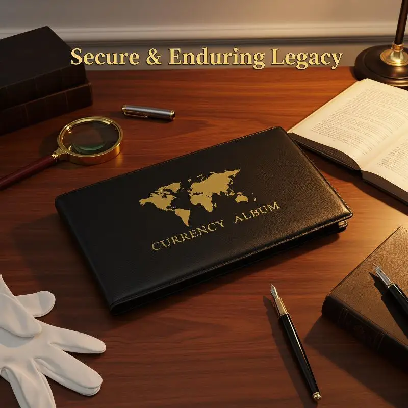 Secure Money Currency Collecting Album 1Pcs 40 Pockets 20 Sheets Bill Holder for Display and Organization at Home
