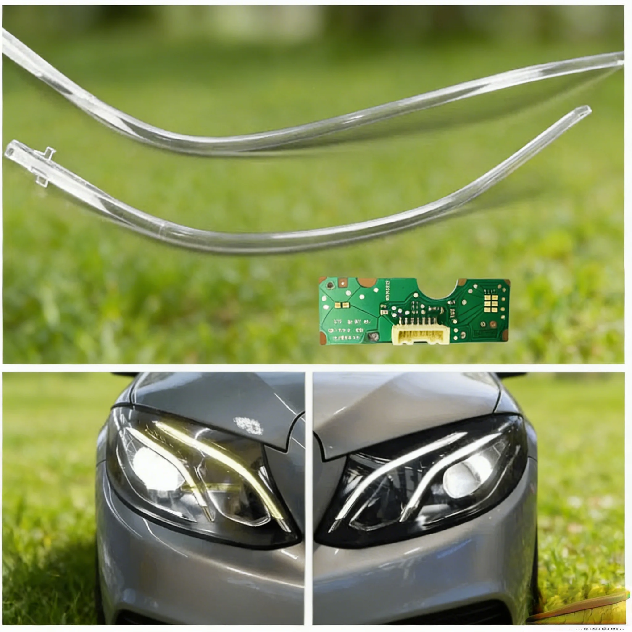 

Направляющие фар DRL, чипы дневных ходовых огней, трубка для Mercedes Benz E Class W213 E300, низкая версия 2016 2017 2018 2019 2020