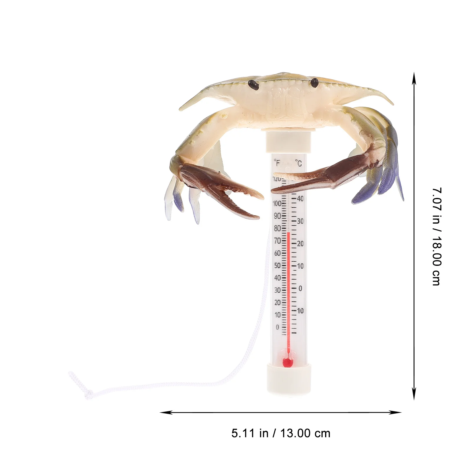 

Lovely Crab Pool Thermometer Floating Waterproof Plastic for Swimming Pool Fish Tank Bath Tub Summer Party Fun Accessory