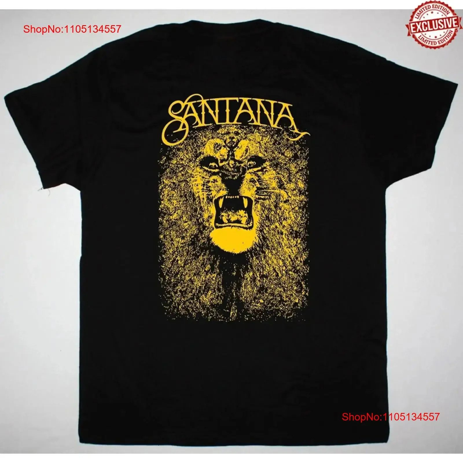 Vtg SANTANA الفرقة الأسد القطن الثقيل الأسود تي شيرت للرجال حجم S 4XL خمر غسلها قليلا تنفس عادية مريحة أوم