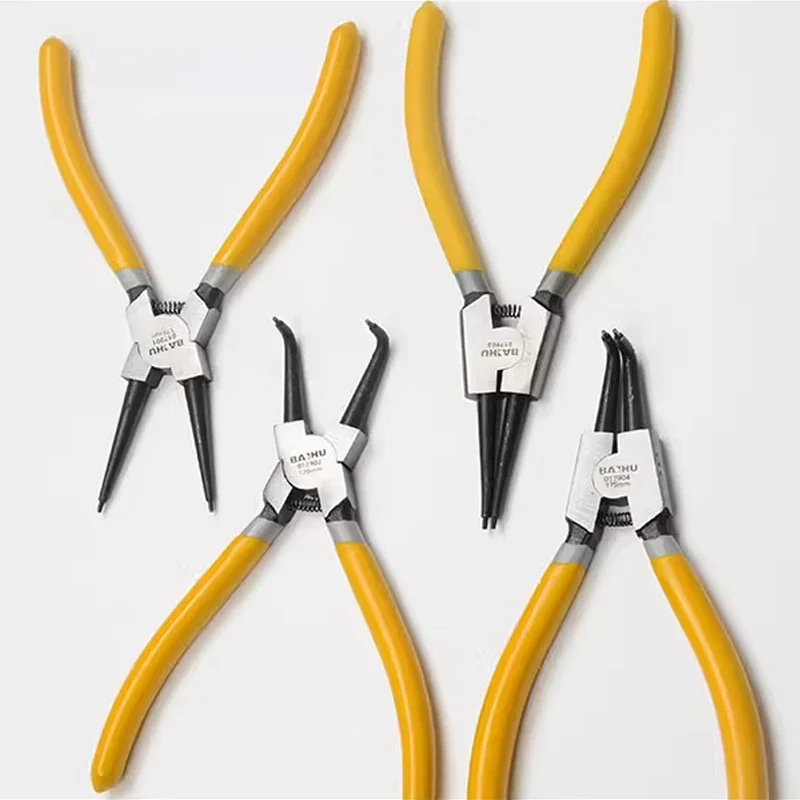Pinze esterne interne portatili da 7 pollici Pinze di fissaggio Pinze per anelli elastici multifunzionali in acciaio al carbonio per utensili manuali
