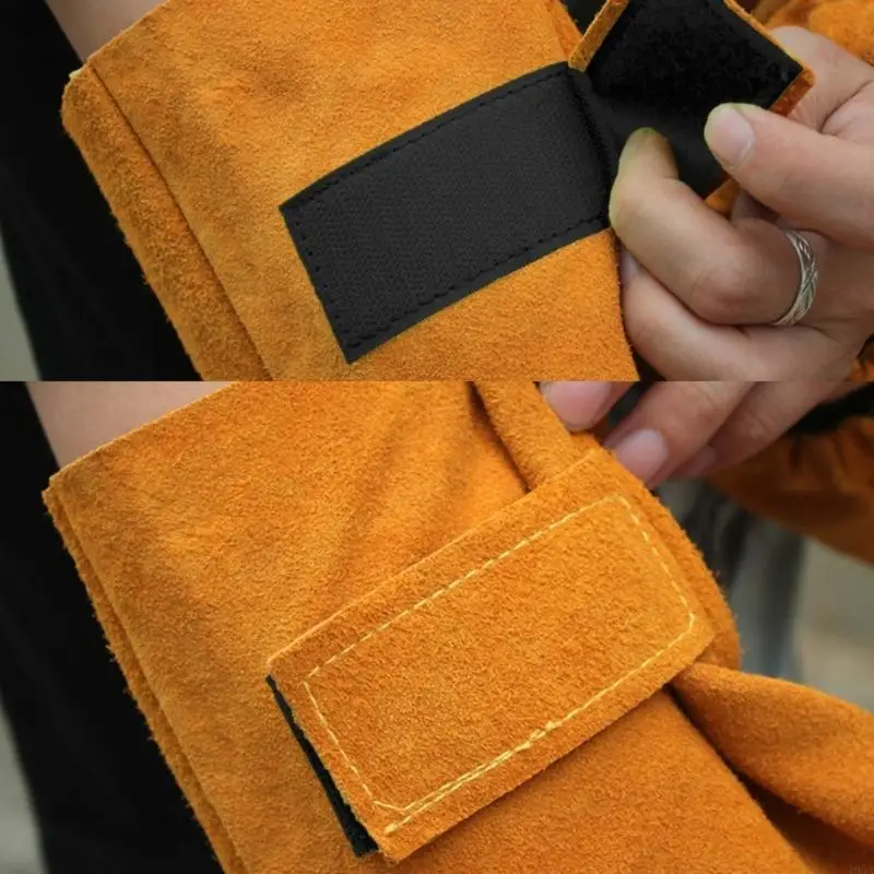 Heavy Duty Leather Welding Sleeves Abrasion Resistant for Enhancing Arm Safety