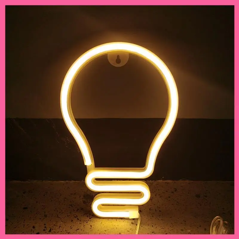 

ABNM LED Neon Sign Night Light Art Decorative Lights Plastic Wall Lamp For Kids Baby Room Holiday Lighting Xmas Party