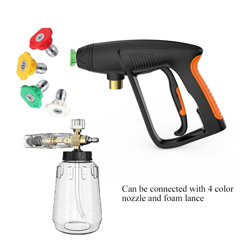 Car Wash Accessories High Pressure Washer Self-Locking Water Gun With 1/4 Quick Connector For Lavor Karcher And Household