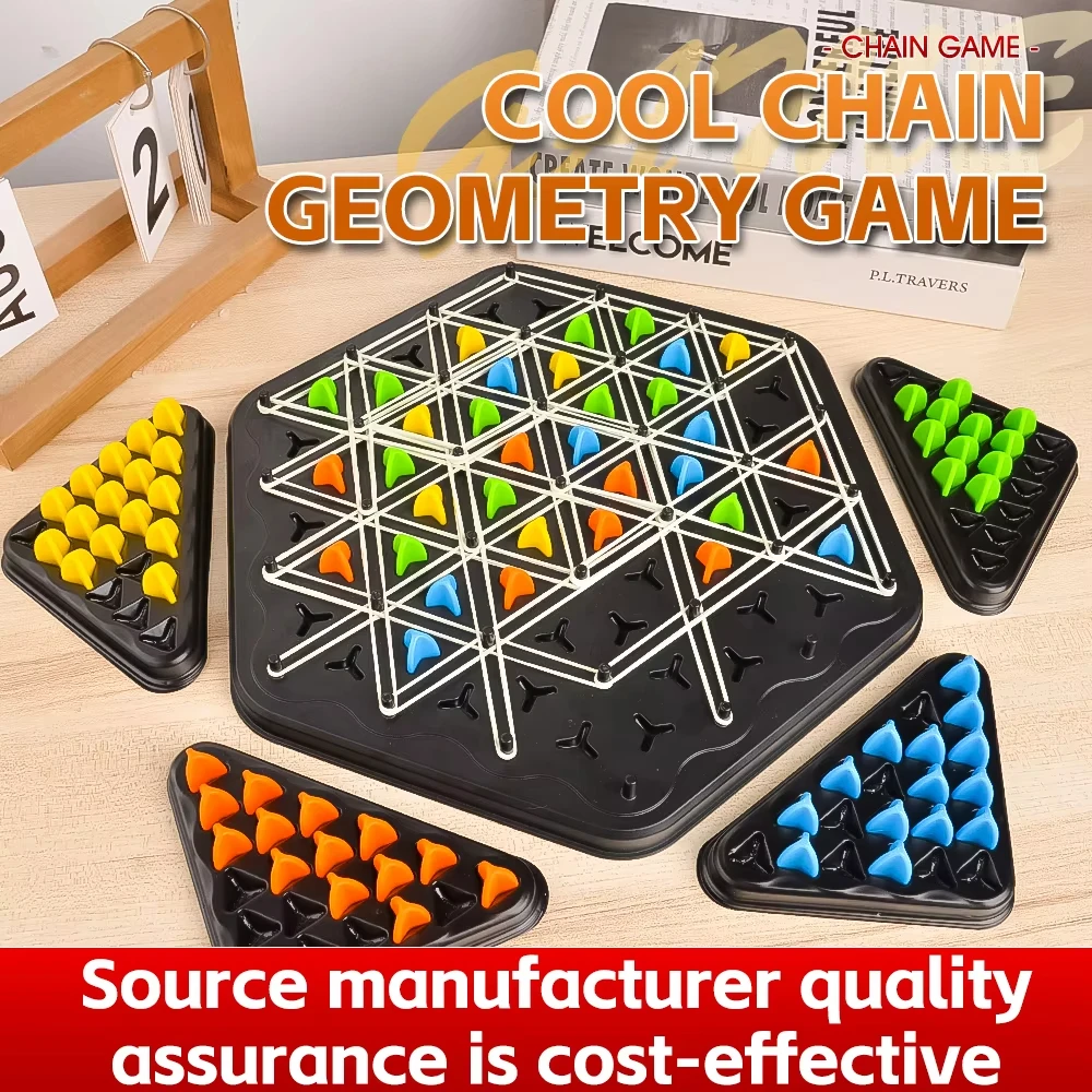 Chain Triangle Chess Game Triggle Rubber Band Game Educational Interactive Game Battle Set For Family Party Gift image 6
