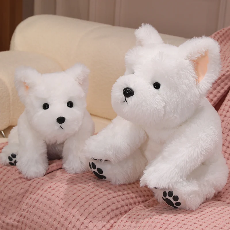 

Wholesale Adorable 30-65cm Fluffy White West Highland Terrier Plush Toy Soft Stuffed Puppy Lifelike Dog Animal Appease Doll Gift