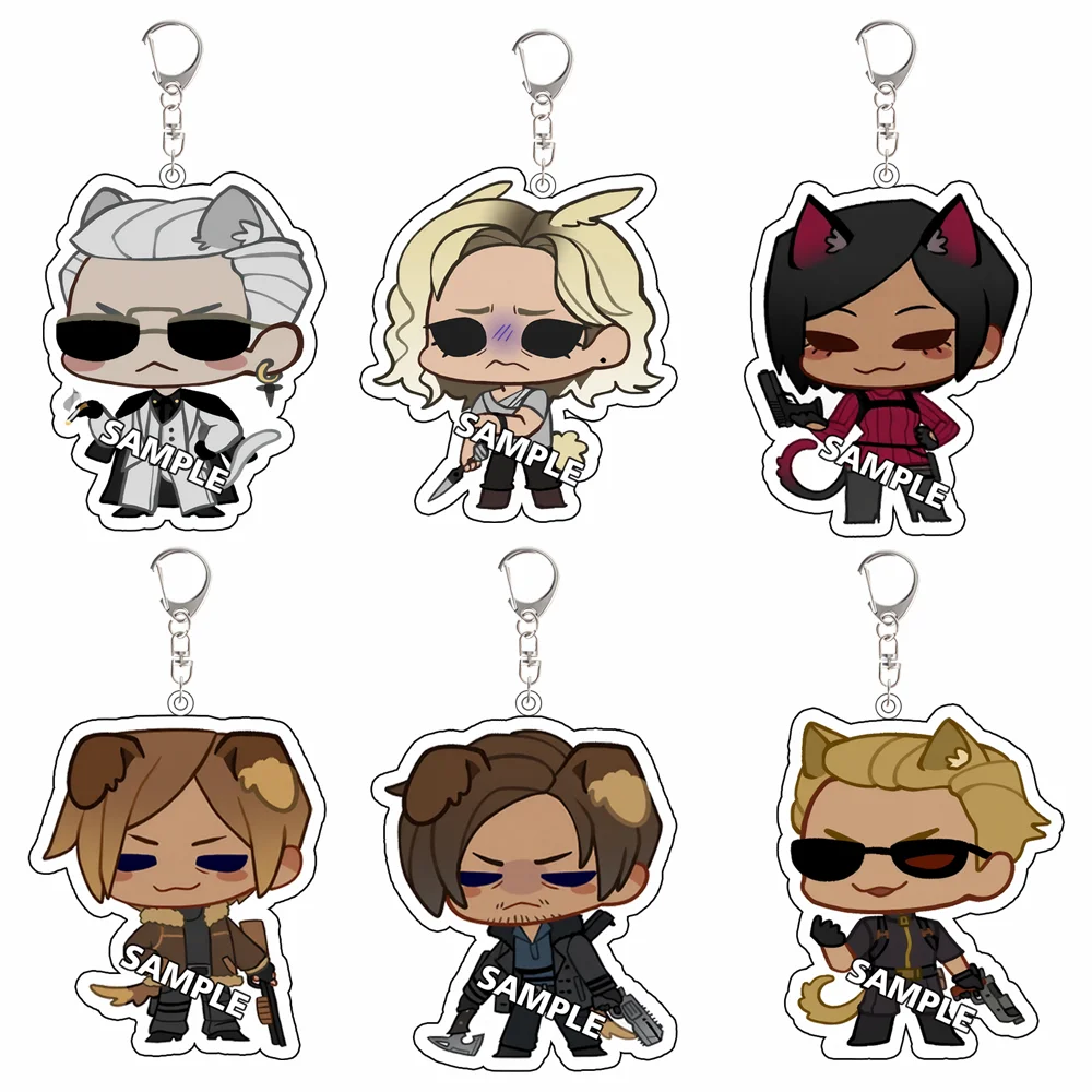 

For Game Peripheral RE Leon Ada Alice Jill Chris Acrylic KeyChain Custom Cartoons Decoration Pendant Exquisite Festival Gift