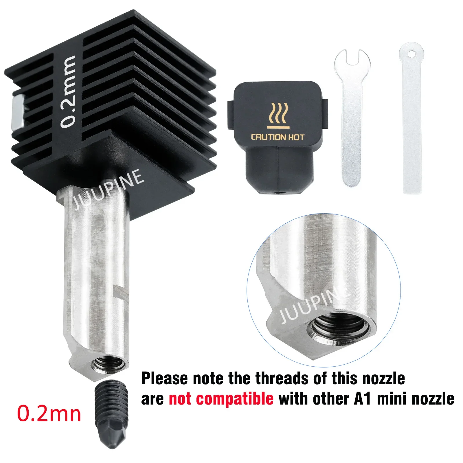 BAMBU lab A1 mini 1ヶ月152時間使用 0.2ノズルおまけ For Bambu Lab A1 Nozzle Bambu Lab A1 Mini Nozzle Kit Brass