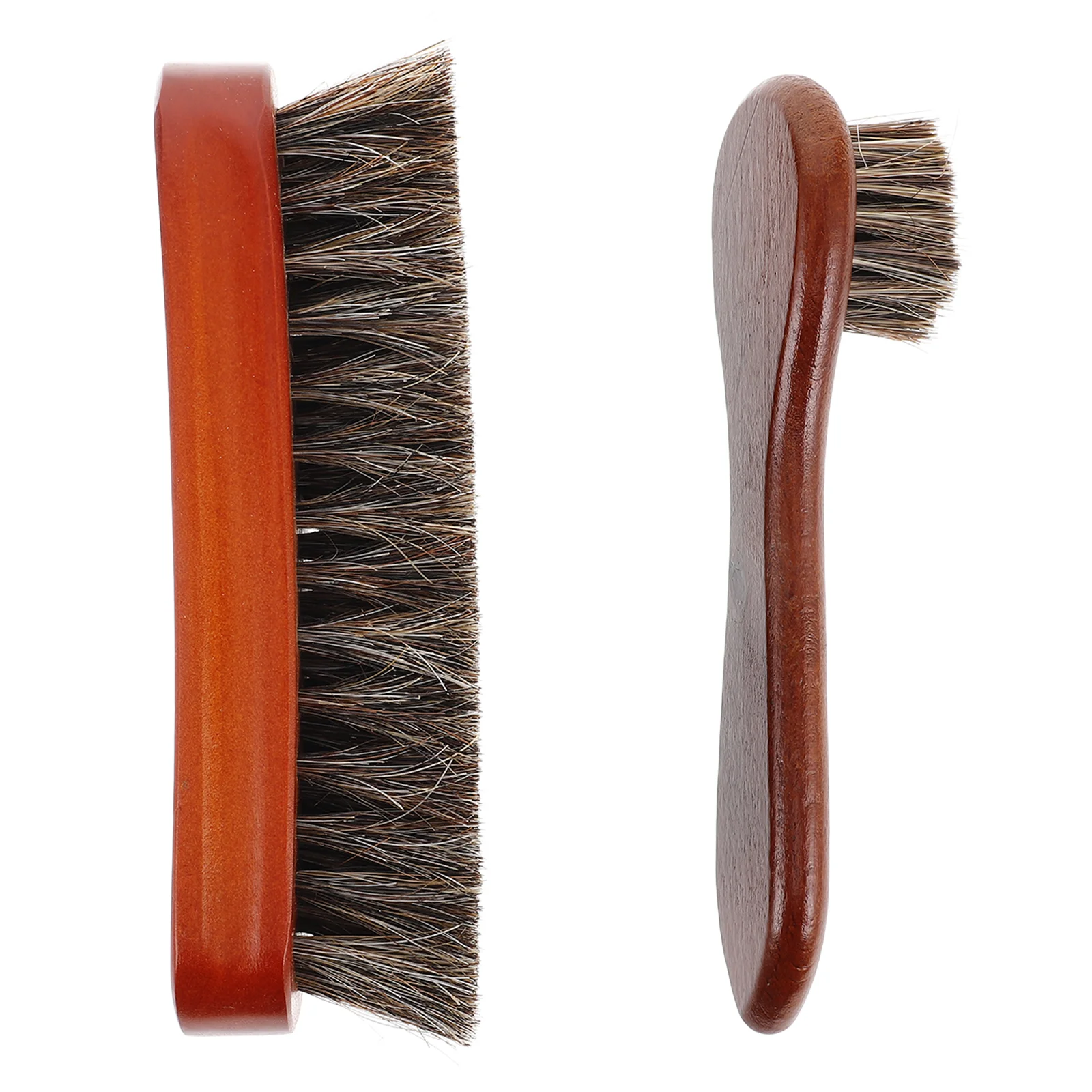 

2 Pcs Wooden Horse Hair Brush Brushes Cleaning Kits Shoe Boot Cleaner Horsehair for Polishing Boots Shoes Mane Shine