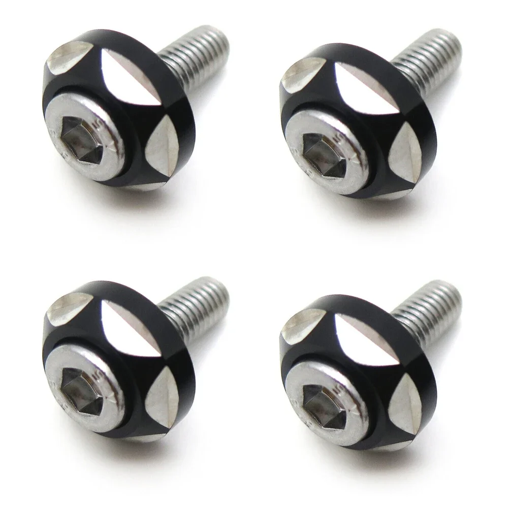 

4Pcs Aluminum Alloy Decorative License Plate Bolts Screws Decor 6mm Thread Diameter Bolts Aftermarket Accessories & gadget