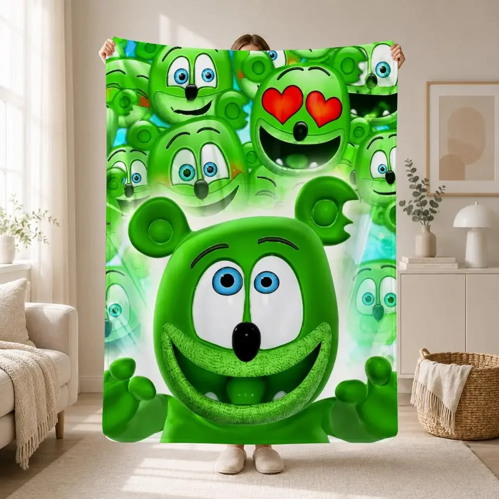 Funny Animated Music Character Gummibar Throw Soft Plush Flannel Throw Blanket Sofa Bed Travel Home Decor