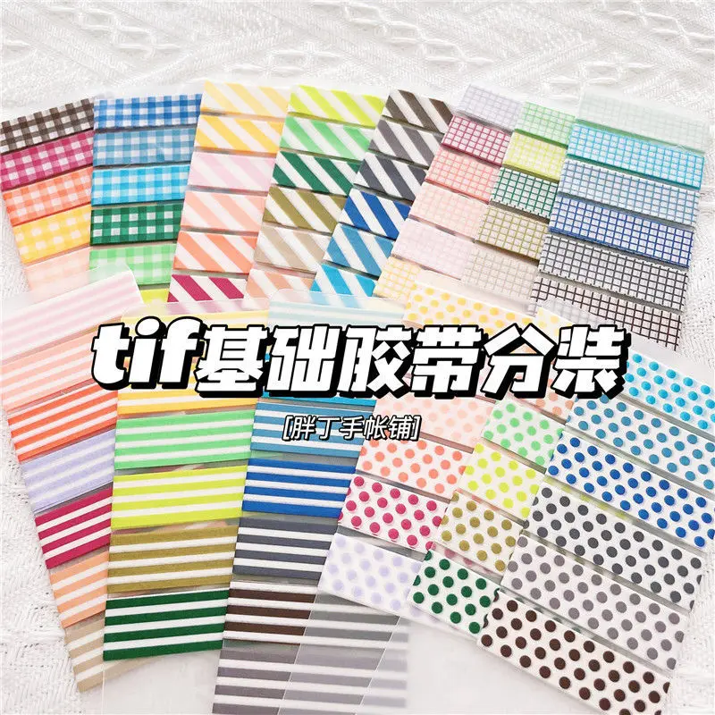 

Tif base and paper tape are separately packed with wavy dot checker twill tape background backing hand account materials sticker