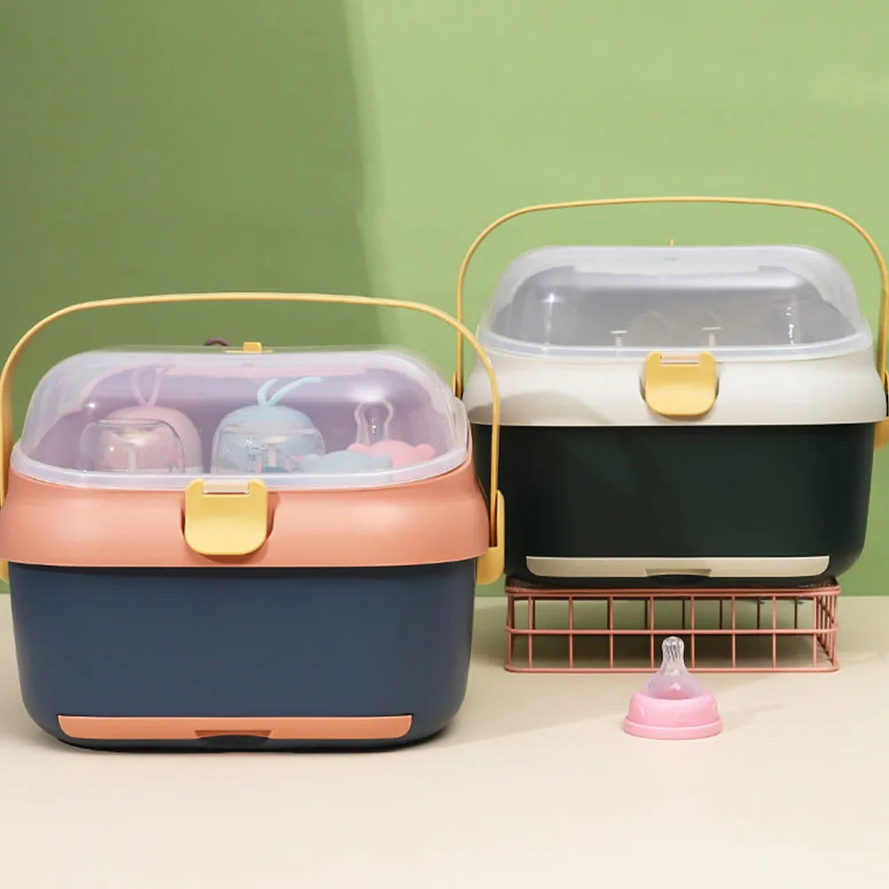 

1pc Baby Bottle Storage Box Waterproof Organizer Container Drying Case Pacifier Toy Keeper Dustproof