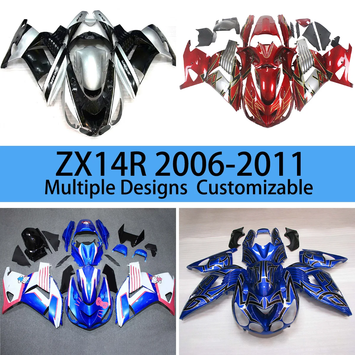 

For KAWASAKI ZX14R 2006 2007 2008 2009 2010 2011 Motorcycle Fairing Kit ZX 14R Prime Customizable Cool Bodywork Fairings