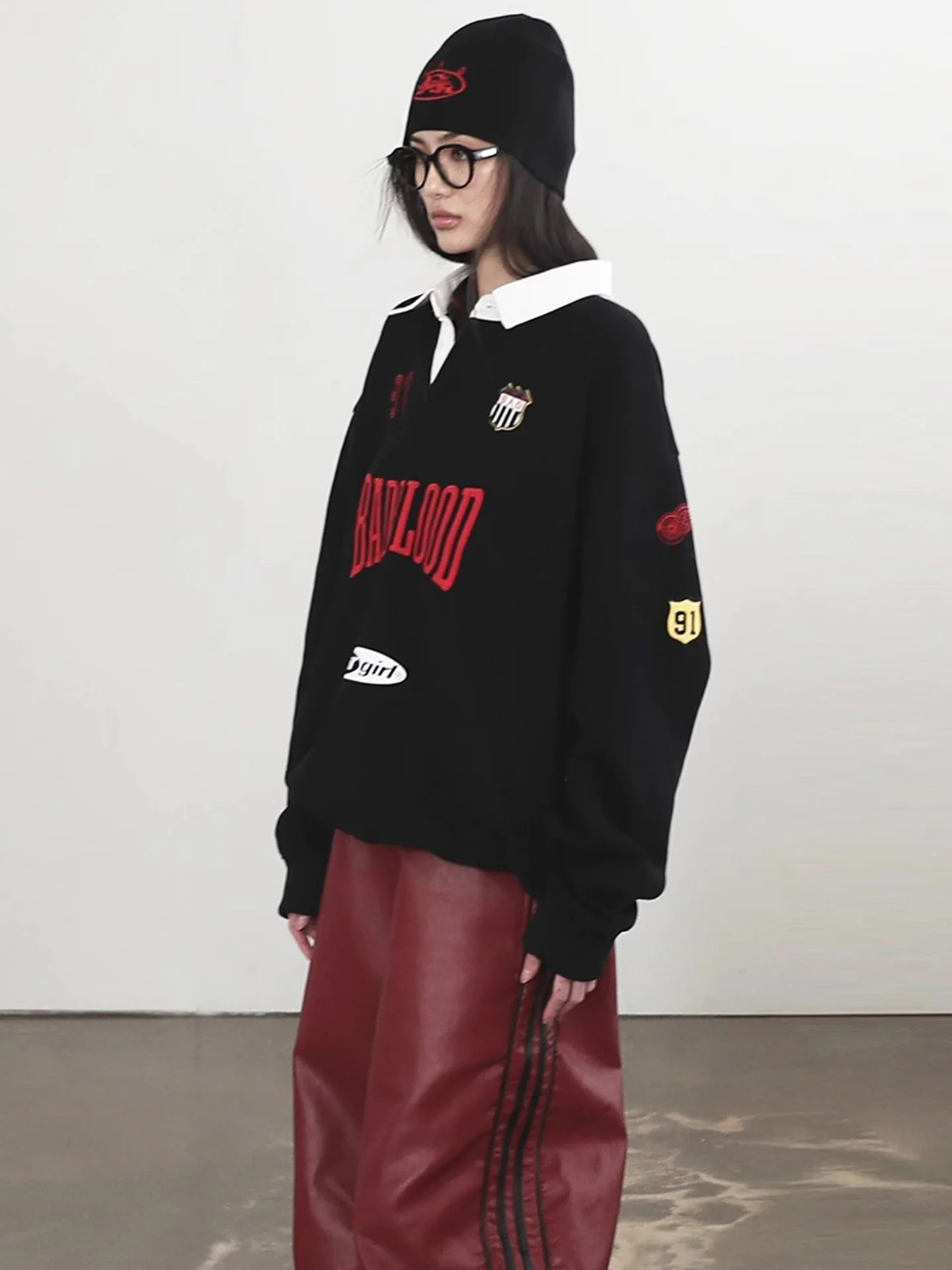 Lockeres Damen-Ne-Sweatshirt 2025, neue SLE, bequeme koreanische Version, Bio-Baumwolle, lange Sve-bedruckte Paar-Tops