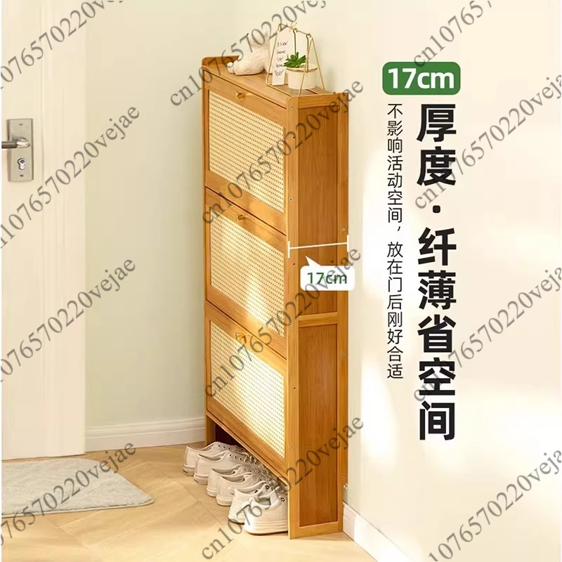 

Multi-layer Household Ultra-thin Cracks Against Wall Nordic Small Shoe Cabinets Ultra-narrow Door Side Shoe Rack Simple Oblique