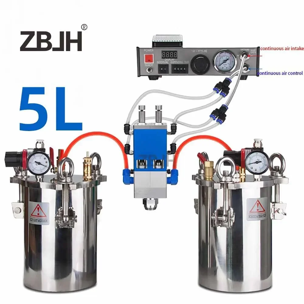 

5L full-automatic AB Mixing Liquid Glue Dispenser kit Pressure vessel Dispensing Machine Equipment for Epoxy Resin