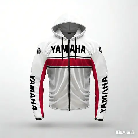 2026 New Yamaha White Motorcycle Racing Team Zipper Hooded Sweatshirt Summer Men Women Oversized Breathable Comfortable Top